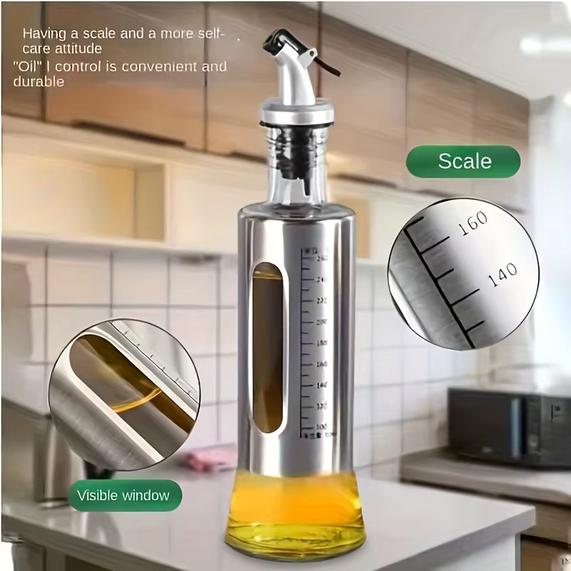 KEMORELA Glas-Ölflasche mit Spender und Skala, transparent - Bild 4