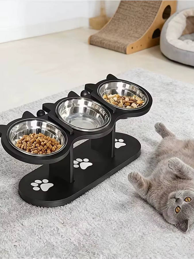 PETRAVEL Erhöhter Futternapf für Hunde und Katzen in Schwarz, B/T/H: 42,5 x 16,0 cm - Bild 7