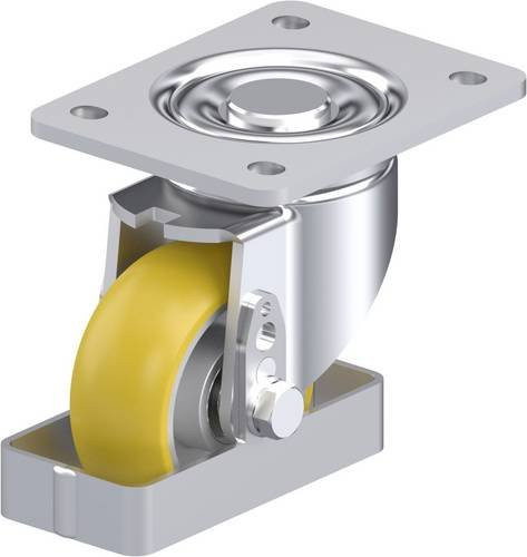 Blickle Stahlblech-Lenkrolle LH-ALTH 101K-3-CO-FS in Silber mit 100 mm Rad-Durchmesser und 420 kg Tragfähigkeit - Bild 1