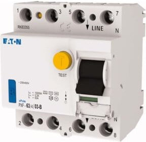 Eaton FI-Schalter RCD Typ B, 63A, 4-polig, 300mA, Farbe: Weiß, Typ PXF-63/4/03-B - Bild 1