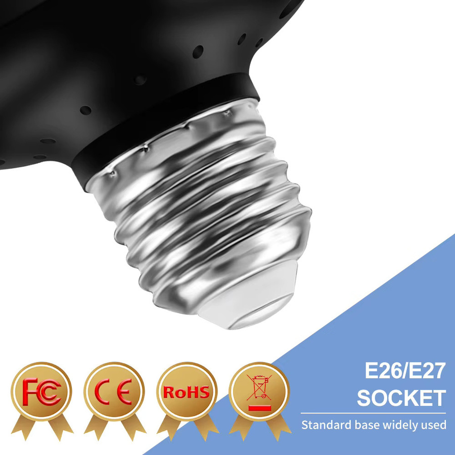 CanLing 80W LED Pflanzenwachstumslampe E27 Vollspektrum Faltbare Kultivierungsleuchte in Schwarz für Gewächshaus, Hydrokultur, Blumen und Gemüse - Bild 3