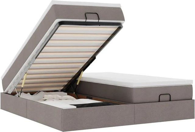 vidaXL Ottoman-Bett mit Matratze in Taupe, B/T: 200 x 200 cm - Bild 1