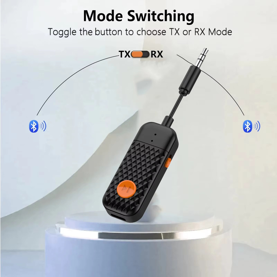 Kebidu 2-in-1 Bluetooth 5.4 Audio-Adapter als Empfänger und Sender mit 3,5 mm Klinkenanschluss, Schwarz - Bild 2