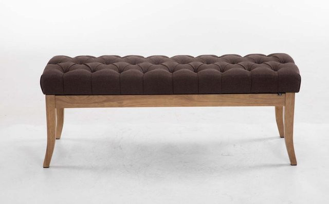 TPFLiving Sitzbank Romeo Chesterfield in Braun mit Stoffbezug, Breite: 120 cm - Bild 1
