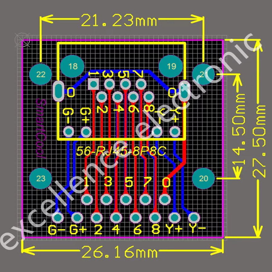 ZSDZFYLLK RJ45 Breakout Board mit LED-Leuchten und 8P8C Buchse Stecker Adapter Test Board in Blau - Bild 3