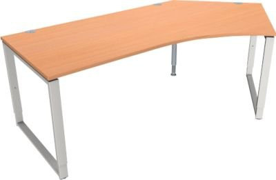 Schäfer Shop Genius Winkelschreibtisch MODENA FLEX, 135°, Bügelfuß, Ansatz rechts, Buche-Dekor, Breite: 216,5 cm - Bild 1