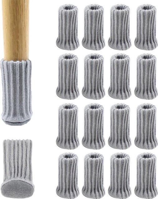 TOMTOP JMS Stuhlhussen Set aus 16 Stück, graue elastische Strickbezüge für Esszimmerstühle, rutschfest und waschbar - Bild 1