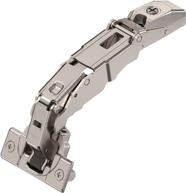 Blum Clip Top Blumotion 0-Einsprung-Scharnier 165 Grad Gerade mit Feder zum Einpressen, Nickelplattiert, Silber - Bild 1
