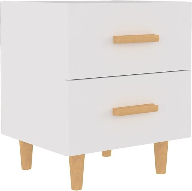 vidaXL Nachttisch in Weiß im skandinavischen Design aus Eukalyptus, B/T/H: 40 x 35 x 47,5 cm - Bild 1