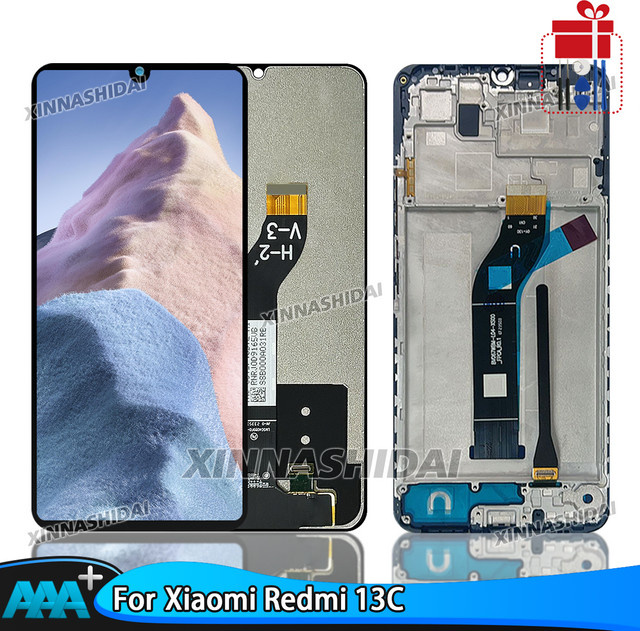Xiaomi Redmi 13C LCD-Display mit Touchscreen und Rahmen als Digitizer-Baugruppe für den Bildschirmersatz, 6,74 Zoll - Bild 1