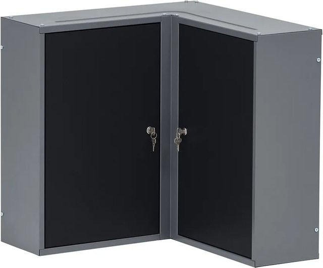 Küpper Eck-Hängeschrank 2-Türig mit 4 Fachböden Schwarz-Hellgrau B: 60 cm, T: 20 cm, H: 60 cm - Bild 1