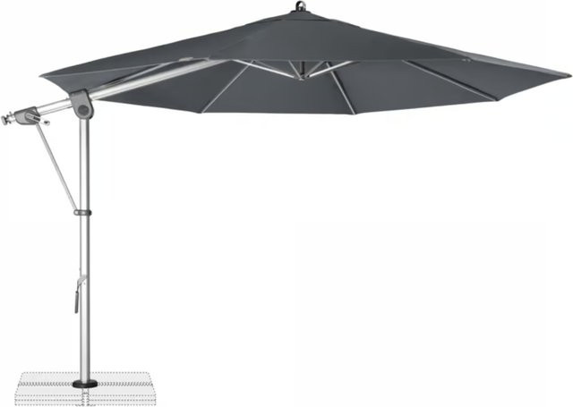 Doppler Ampelschirm Expert 350 Pendel in Anthrazit inklusive Schutzhülle, Durchmesser: 350 cm - Bild 1