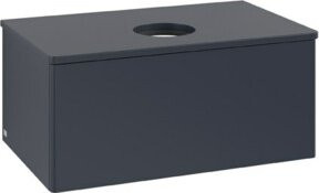 V&B Waschtischunterschrank Antao ohne Frontstruktur in Blau lackiert, B/T/H: 80 x 36 x 50 cm - Bild 1