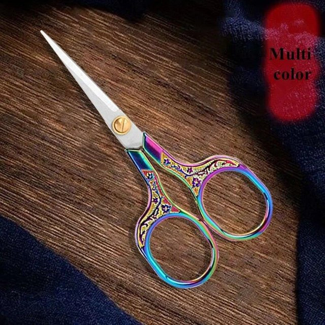 TQM Vintage Stickschere aus Edelstahl für DIY Nähen und Kreuzstich, bunt - Bild 1