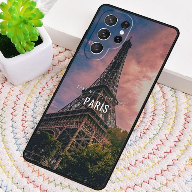 Silikon Handyhülle mit Paris Eiffelturm Motiv für Samsung Galaxy Note 10 Pro, S26, S25, S24, S23, S22, S21 Plus Ultra, S21 FE 5G in Multicolour - Bild 1