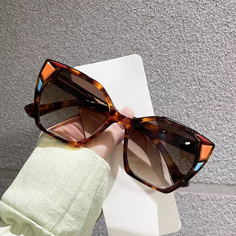 Samjune Sonnenbrille Retro-Leoparden, Vollrand, Damen, Kunststoff - Bild 1
