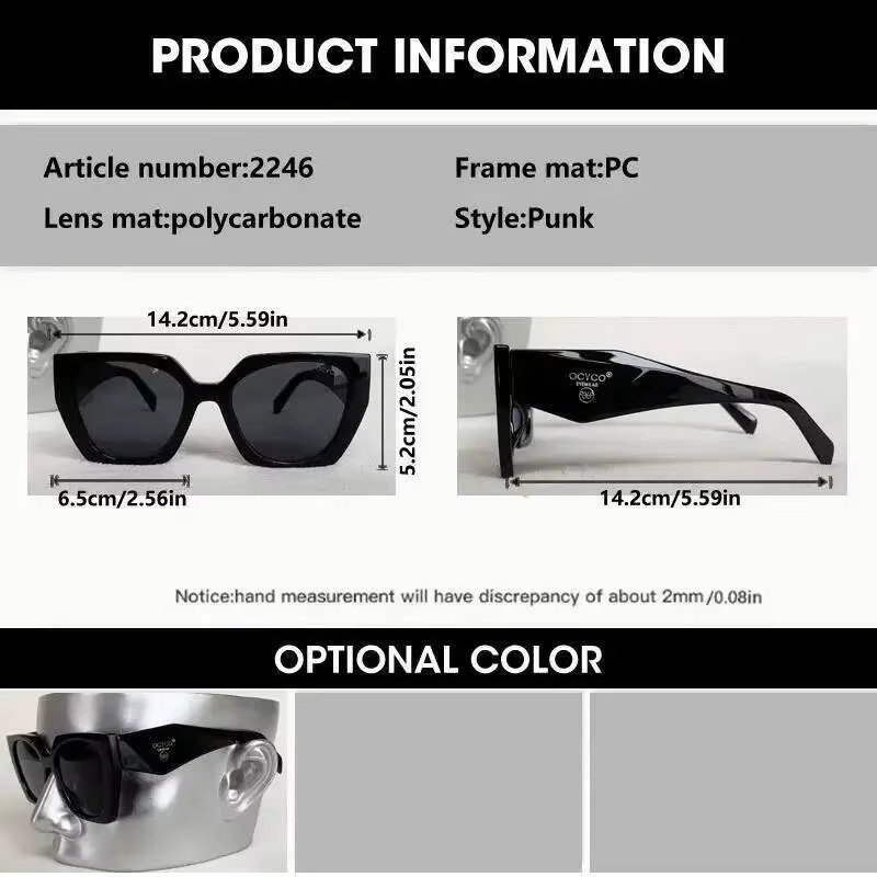 OCYCO Sonnenbrille, Damen, Vollrand, Square, Kunststoff, Schwarz - Bild 2
