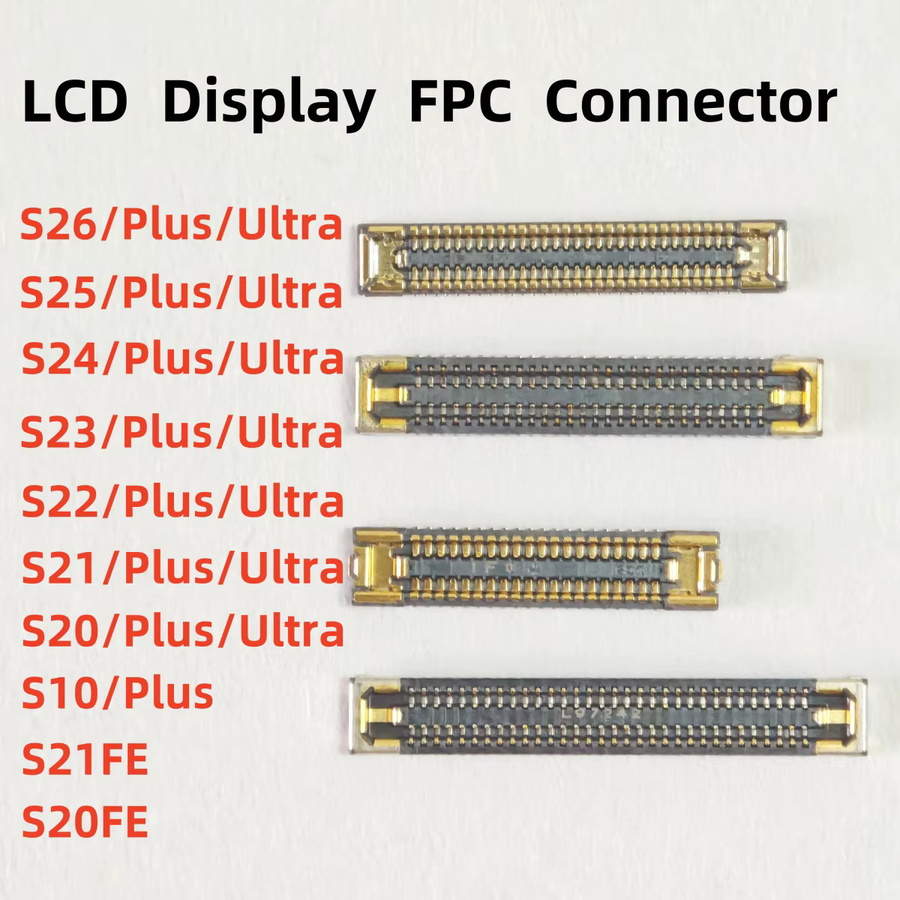 10 Stück LCD-Display Flex FPC-Anschluss für Samsung Galaxy S20 S21 S22 S23 S24 S25 S26 Plus Ultra FE S10 Lite auf dem Motherboard in Gold - Bild 1