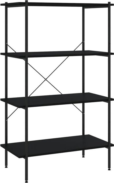 vidaXL Regal mit 4 Böden in Schwarz aus Metall und MDF, B/T/H: 80 x 40 x 130 cm - Bild 1