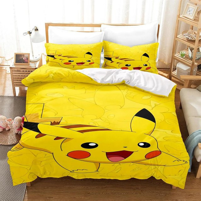 Pokémon Pikachu Bettwäsche Set mit 3D-Druck in Gelb, 2-teilig, B/H: 135 x 200 cm - Bild 1