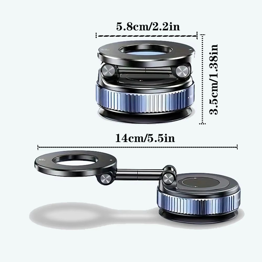 Magnetischer faltbarer Auto-Handyhalter mit N52-Magnet und 360 Grad Drehung für Armaturenbrett, Schwarz oder Weiß - Bild 2