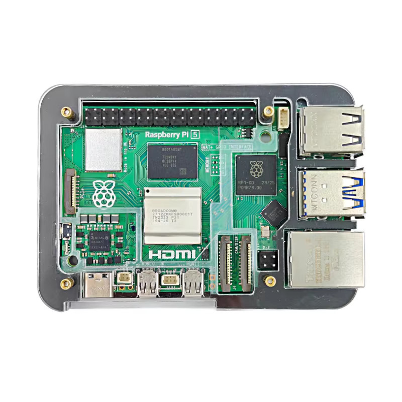 QSZNTEC Himbeer Pi 5 Shell 5-lagige Acryl-Schutzhülle in Transparent und Blau mit Unterstützung für offizielle Lüfter und Erweiterungen - Bild 2