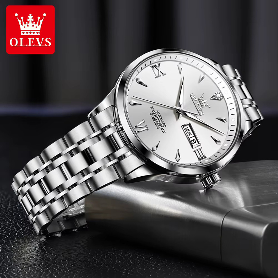 OLEVS Armbanduhr Automatik, Edelstahl, Bicolor, Herren - Bild 4