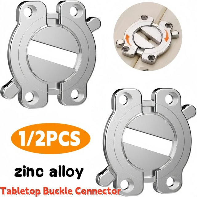 Tabletop Spleiß Scharniere und Möbelklappscharniere zum Verbinden von Holzoberflächen in Chrom Silber - Bild 1