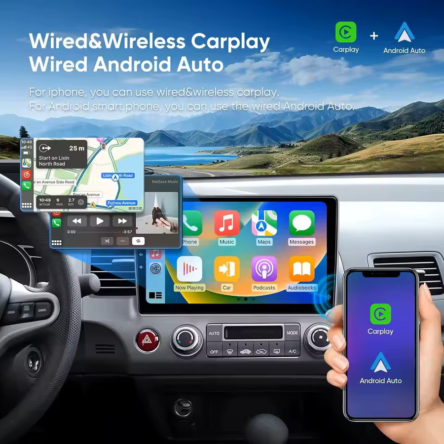 TIEYEZ Android 15 Autoradio für VW Volkswagen UP 2013 - 2014 mit Carplay, Navigation, GPS, Dashcam, DVD und Bluetooth in Schwarz - Bild 4