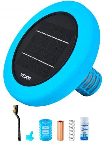 VEVOR Solar Poolionisator für bis zu 170343 l, Schwimmender Automatischer Wasserreiniger und Filter für Pools und Spas, Blau - Bild 1