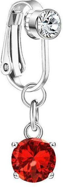 Bauchnabelring Edelstahl, Herzförmiges Design, Weiß, Kristall, Unisex - Bild 1