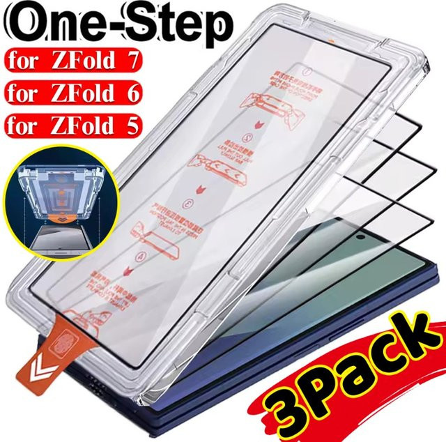 3er-Pack Premium Hartglas Displayschutz für Samsung Galaxy Z Fold 7, Z Fold 6 und Z Fold 5, transparent, HD klare Glasabdeckung - Bild 1