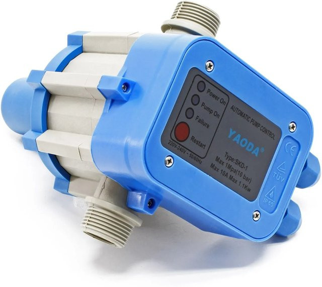 Wiltec Druckschalter Skd-1 230V 1-phasige Pumpensteuerung für Hauswasserwerke in Blau und Grau - Bild 1