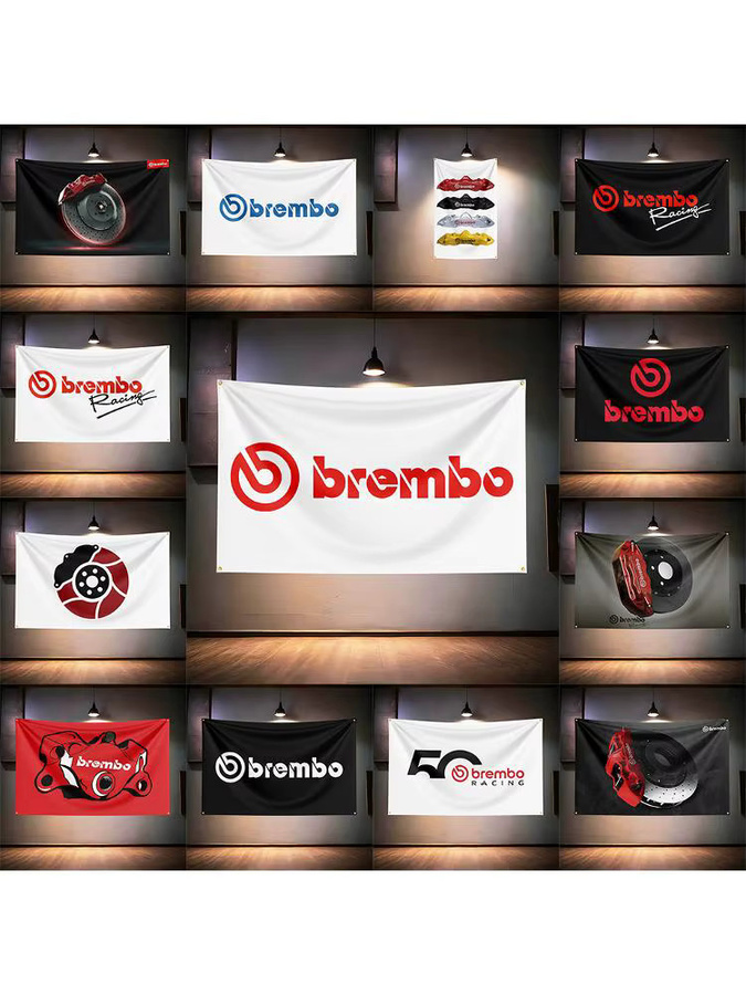 Brem-bos Wanddeko Flagge für Garage und Werkstatt, Weiß, Breite: 90 cm, Höhe: 60 cm - Bild 3