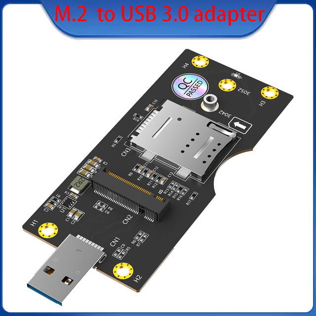 T.F.SKYWINDINTL NGFF M.2 zu USB 3.0 Adapter mit SIM 8-Pin Karten-Erweiterungskit für 3G 4G 5G Module Typ Key B in Schwarz - Bild 1