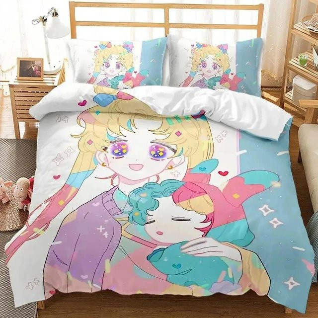 Sailor Moon Bettwäsche-Set aus Mikrofaser-Polyester, Mehrfarbig, B/H: 135 x 200 cm - Bild 1