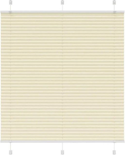 vidaXL Plissee Creme in Beige, semi-transparent, Polyester, B: 120 cm, H: 100 cm - Bild 1