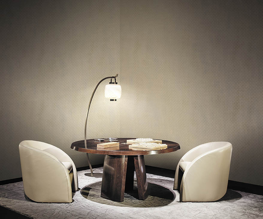 Armani Casa Tapete Himalaya Rafia in Beige mit abstraktem geometrischem Design - Bild 1