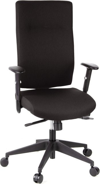 hjh OFFICE Profi Bürostuhl PRO-TEC 300 in Schwarz mit Stoffbezug, Armlehnen und Höhenverstellung - Bild 1