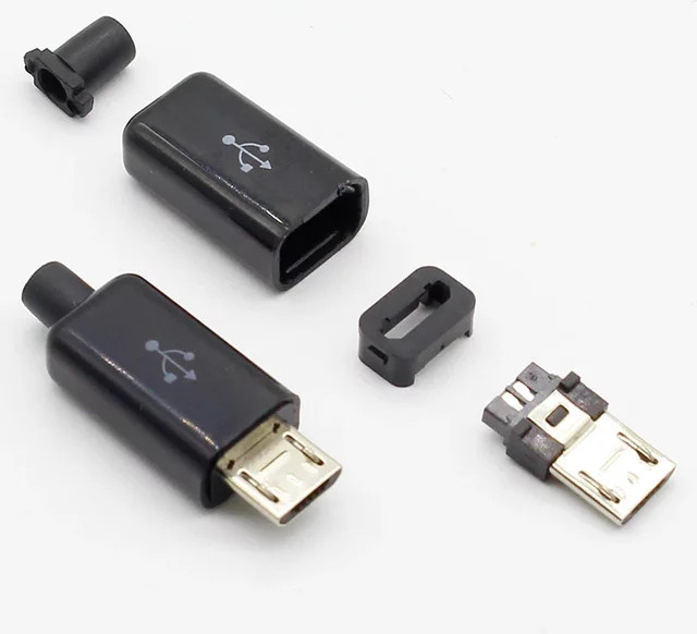 ELECAPITAL 10er Set DIY Mini USB Typ-B 5-Pin Buchsen Port in Schwarz zum Löten - Bild 1