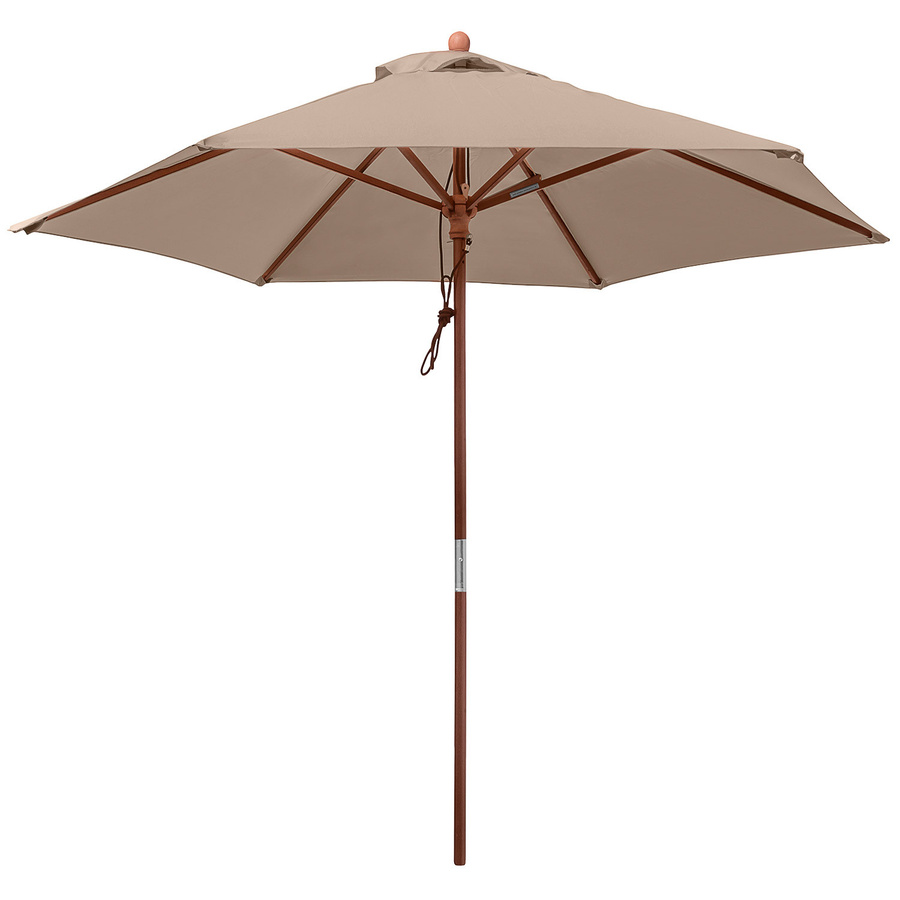 anndora Sonnenschirm rund Dark Natural mit Winddach und UV-Schutz, Durchmesser: 250 cm - Bild 1