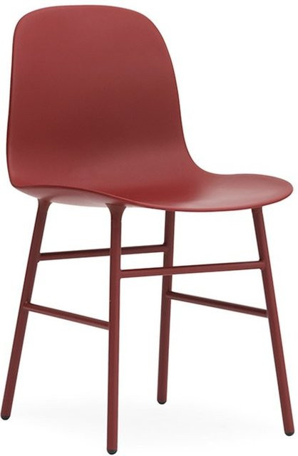 Normann Copenhagen Form Stuhl mit Metallgestell in Rot im skandinavischen Design - Bild 1