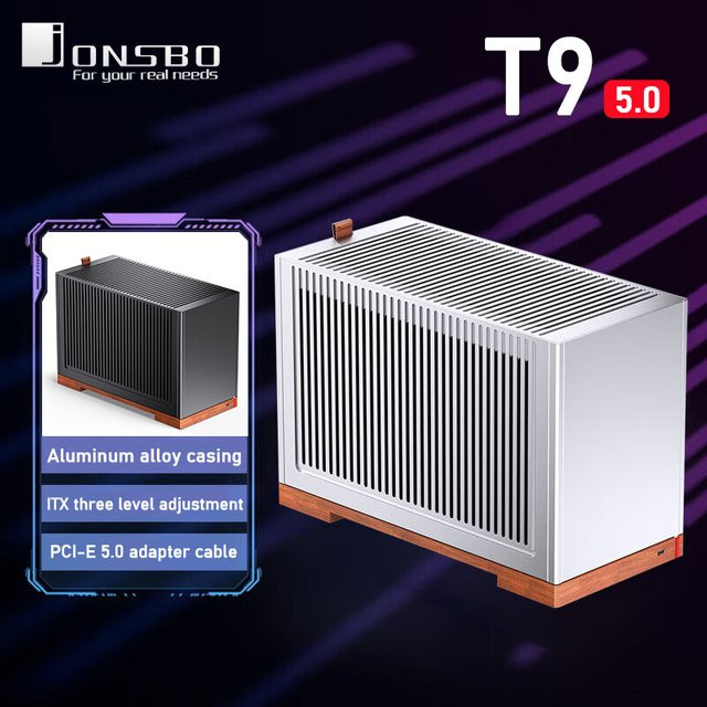 Jonsbo T9 5.0 ITX PC-Gehäuse aus Aluminiumlegierung in Schwarz oder Silber mit 11 l Fassungsvermögen - Bild 1