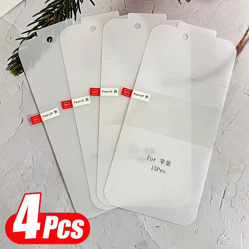 4er-Pack Hydrogel Display Schutzfolien für Apple iPhone 11 12 13 14 15 16 Pro Max Plus und 16e in Transparent mit voller Abdeckung - Bild 2