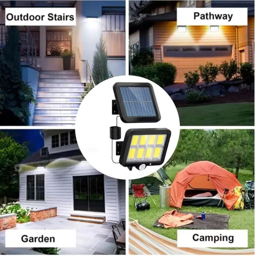 Leclstar 160COB Solar-Außenleuchte mit integriertem LED-Bewegungsmelder, wasserdichte Solar-LED-Wandleuchte für Garten und Hof in 3 Modi - Bild 5