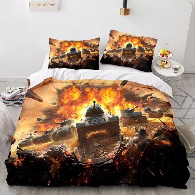 Binchi Fitness Panzer Bettwäscheset aus Mikrofaser mit Motiv, Mehrfarbig, B/H: 180 x 210 cm - Bild 1