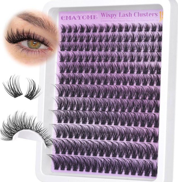 C-Schwung DIY Cluster Falsche Wimpern, 192 Segmente, gray, natürlich - Bild 1