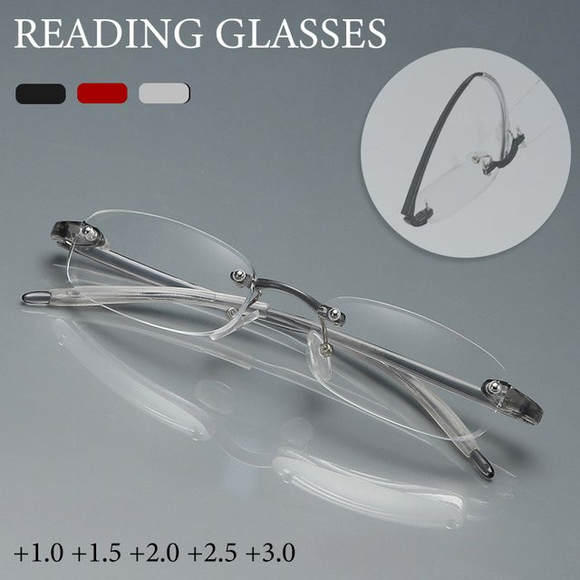MDOD Lesebrille, randlos, Metall, Unisex - Bild 1
