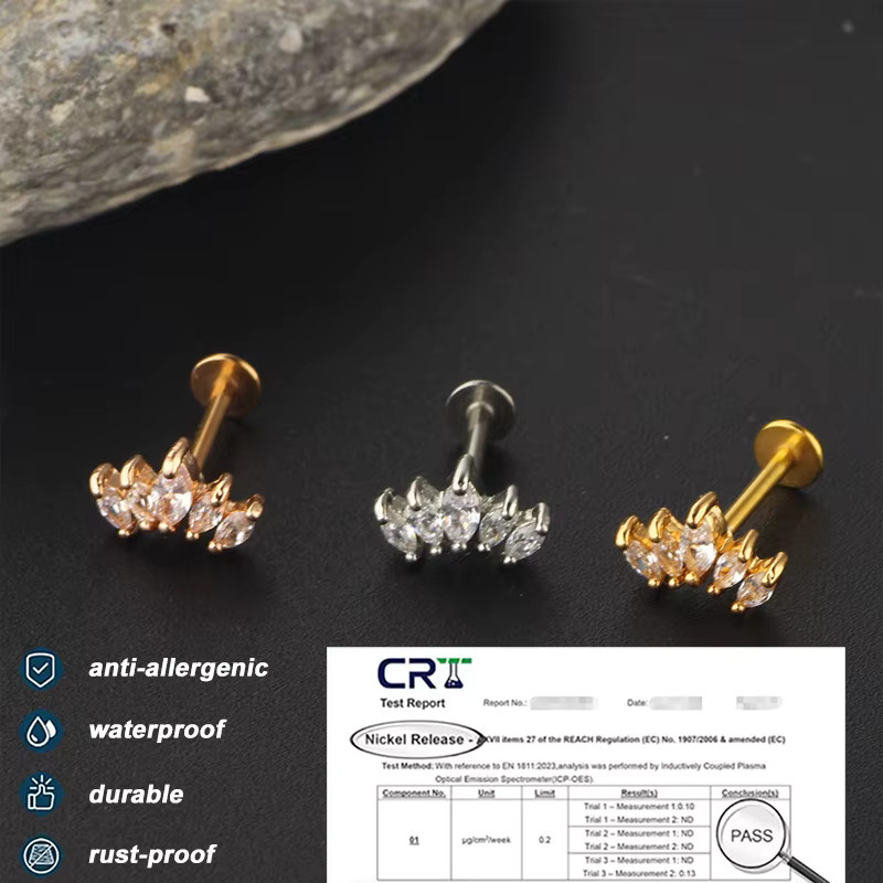 mling Helix-Ohrring Edelstahl, Zirkonia, Unisex - Bild 4