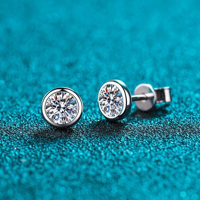 FashionFlair Ohrstecker 925 Silber vergoldet, Moissanit, Damen - Bild 1